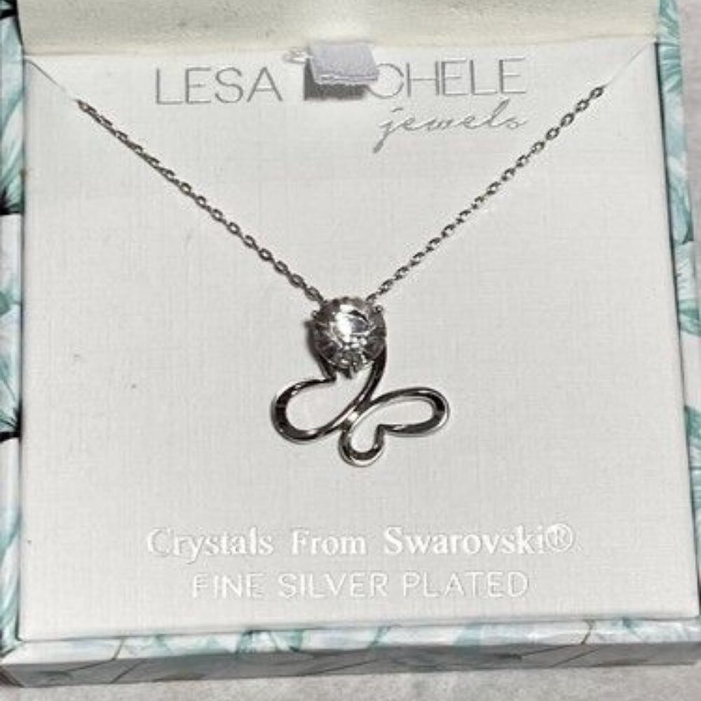 Lesa Michele Jewels Butterfly Swarovski Necklace 18"